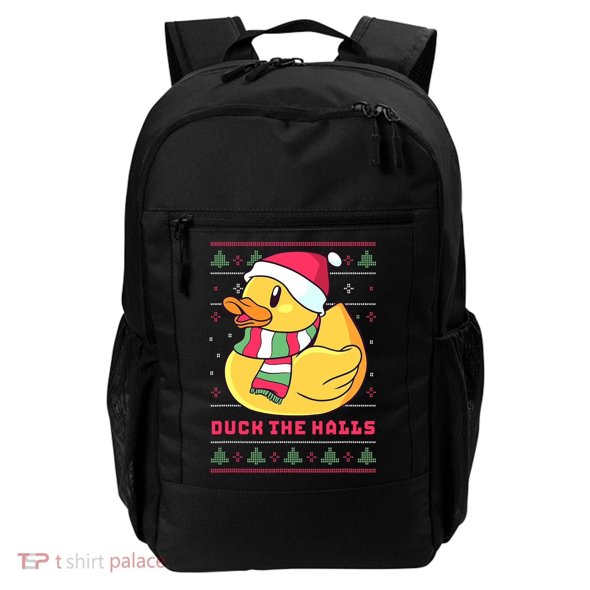 Funny and Cute Duck Puns Merry Christmas Duck The Halls Backpack