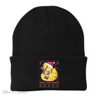 Funny and Cute Duck Puns Merry Christmas Duck The Halls Beanie thumb 0