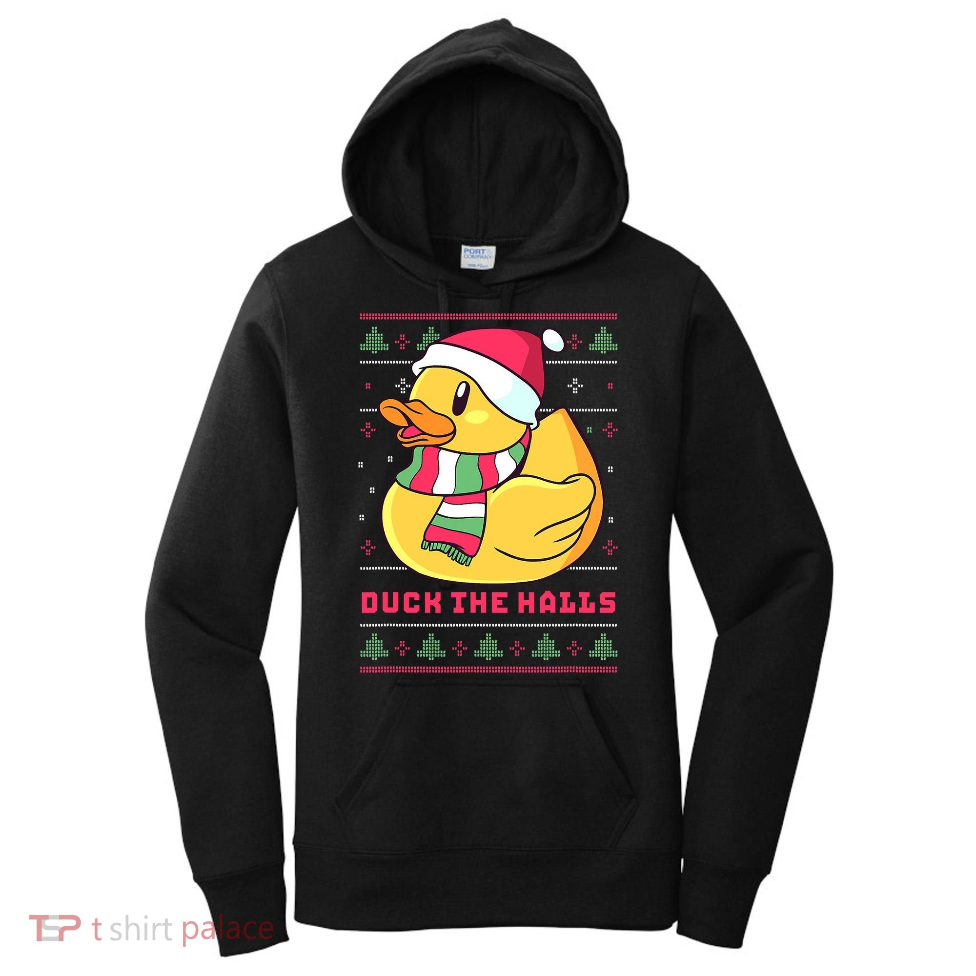 Funny and Cute Duck Puns Merry Christmas Duck The Halls Women's Hoodie