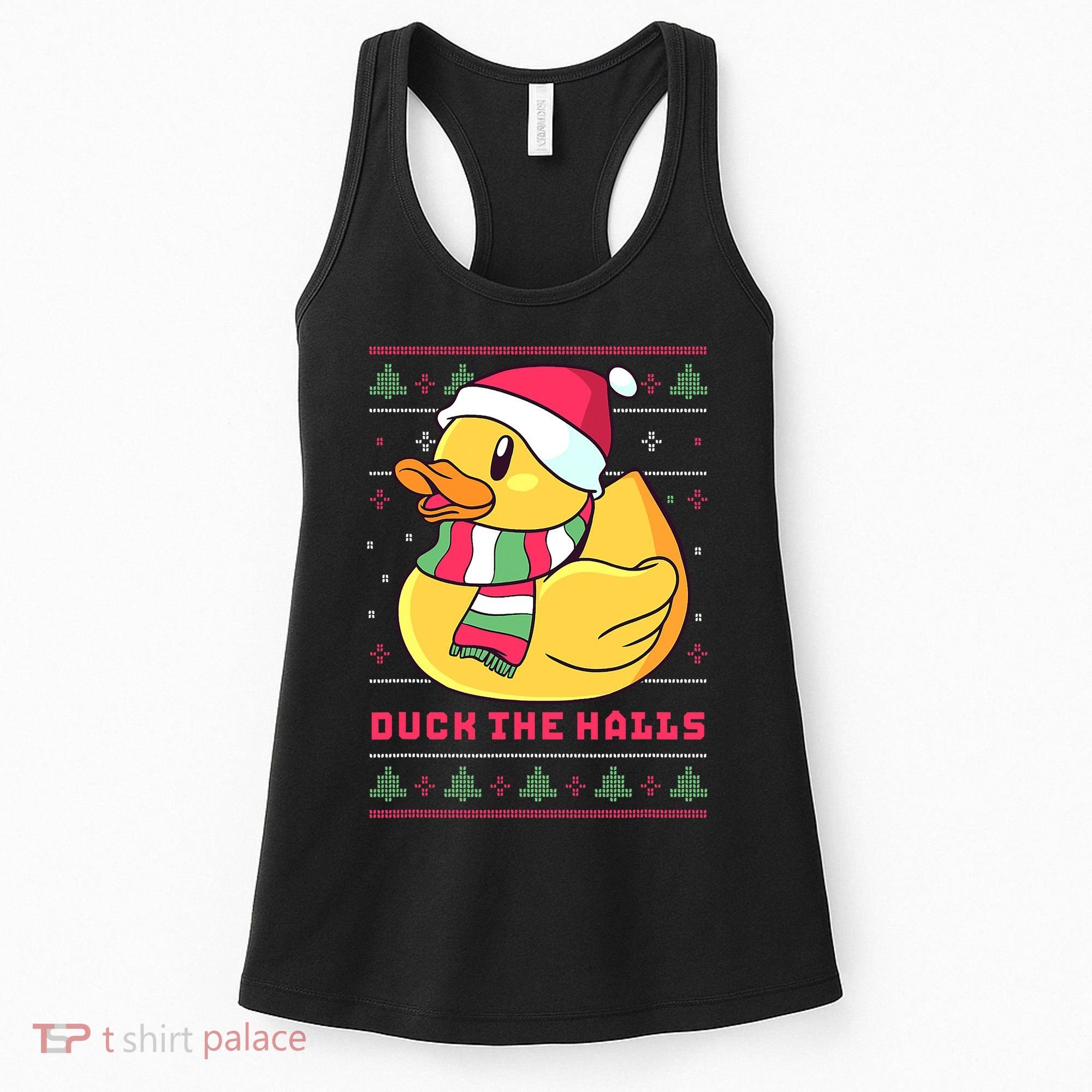 Funny and Cute Duck Puns Merry Christmas Duck The Halls Women's Tank Top