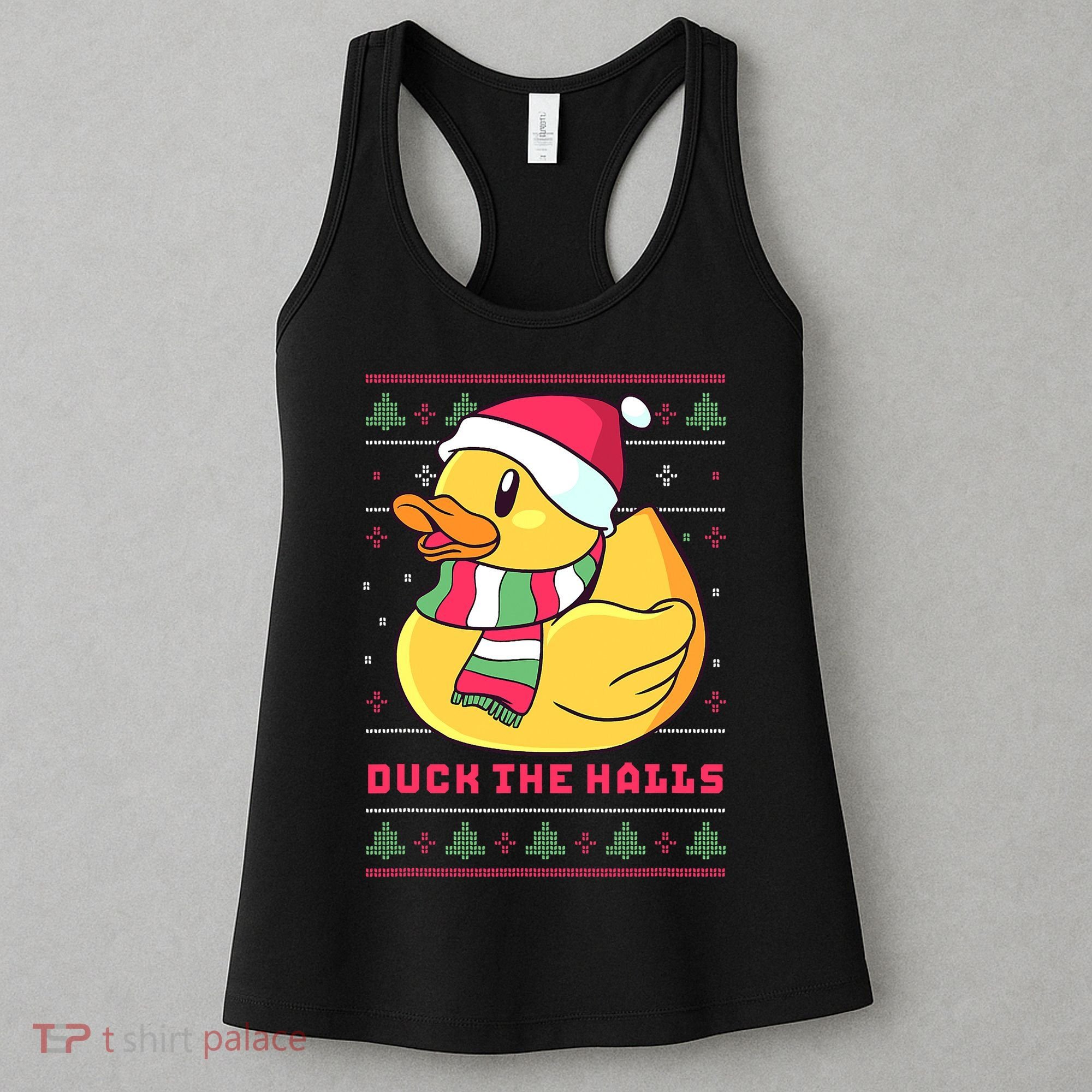 Funny and Cute Duck Puns Merry Christmas Duck The Halls Women's Tank Top