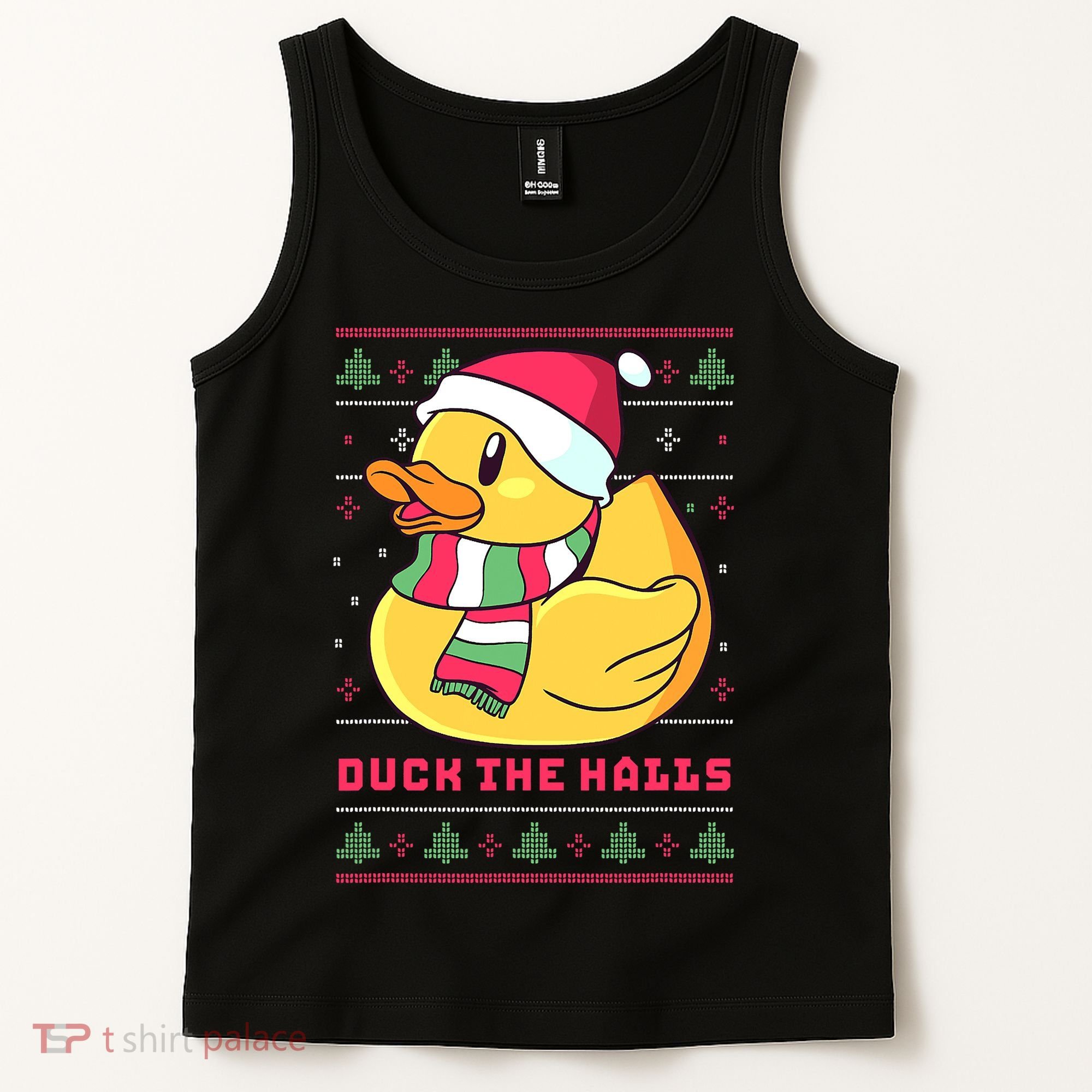 Funny and Cute Duck Puns Merry Christmas Duck The Halls Tank Top