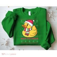Funny and Cute Duck Puns Merry Christmas Duck The Halls Sweatshirt thumb 2