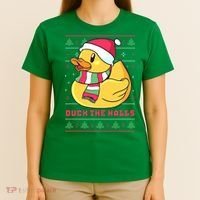 Funny and Cute Duck Puns Merry Christmas Duck The Halls T-Shirt thumb 4