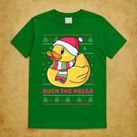 Funny and Cute Duck Puns Merry Christmas Duck The Halls T-Shirt thumb 5