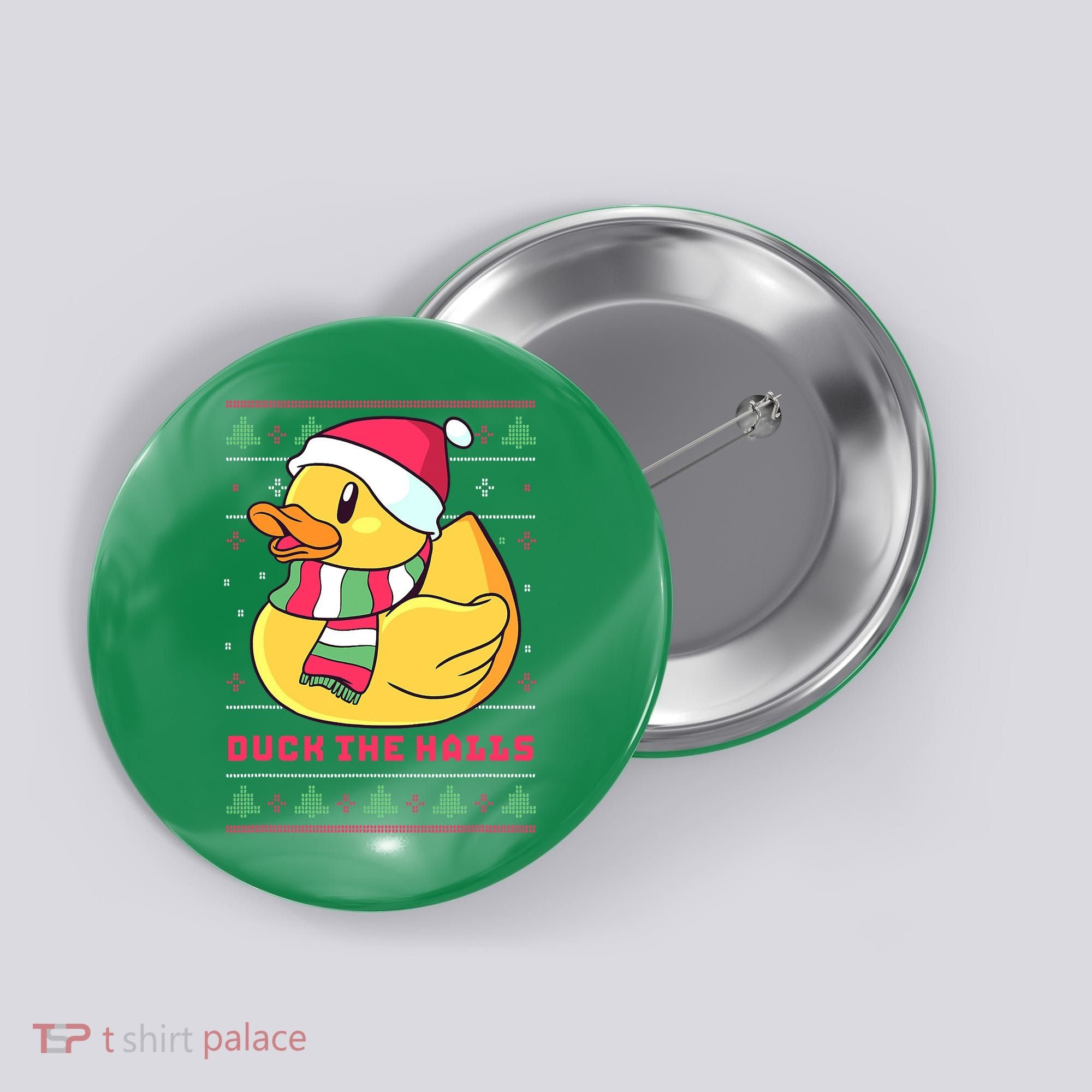Funny and Cute Duck Puns Merry Christmas Duck The Halls Button