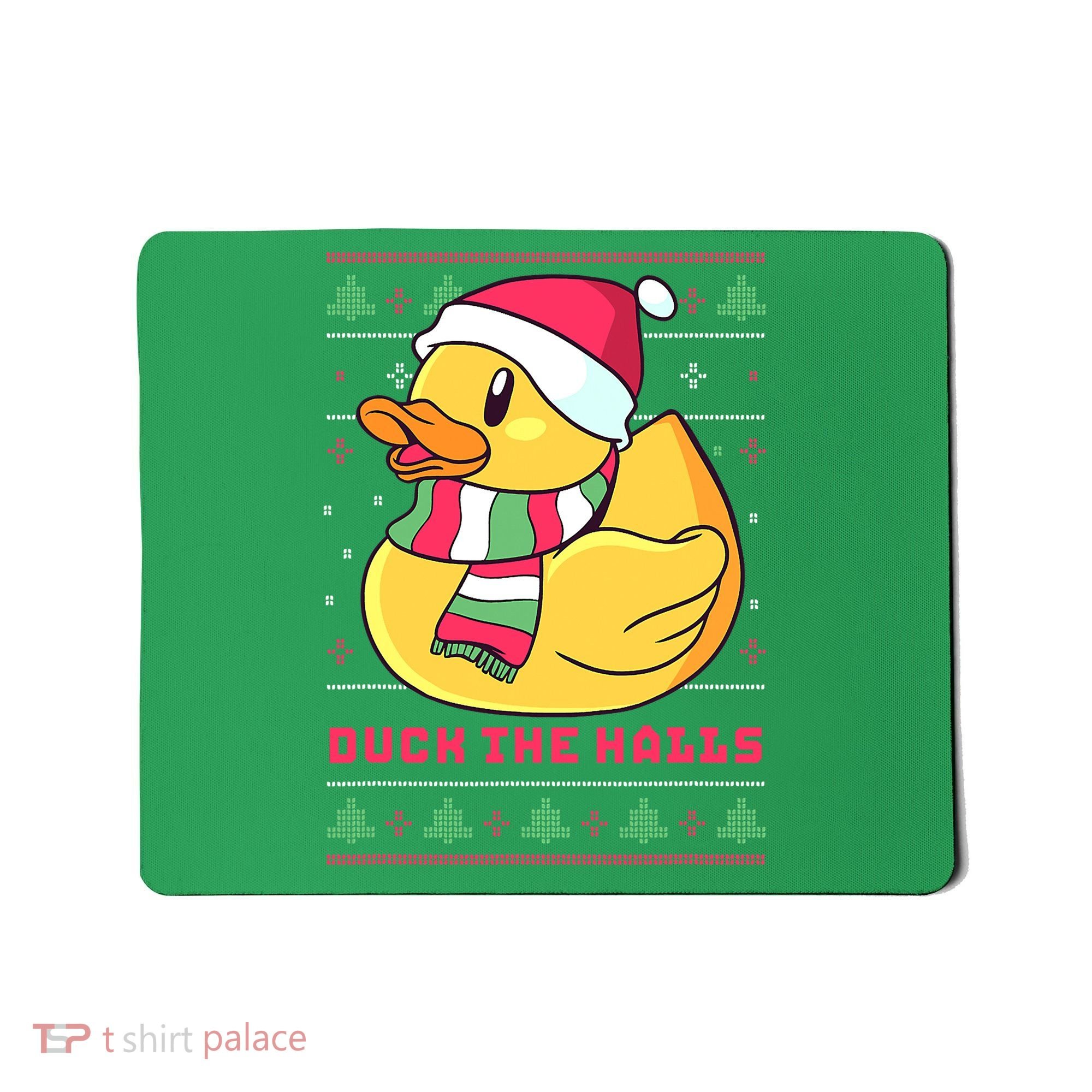 Funny and Cute Duck Puns Merry Christmas Duck The Halls Mousepad