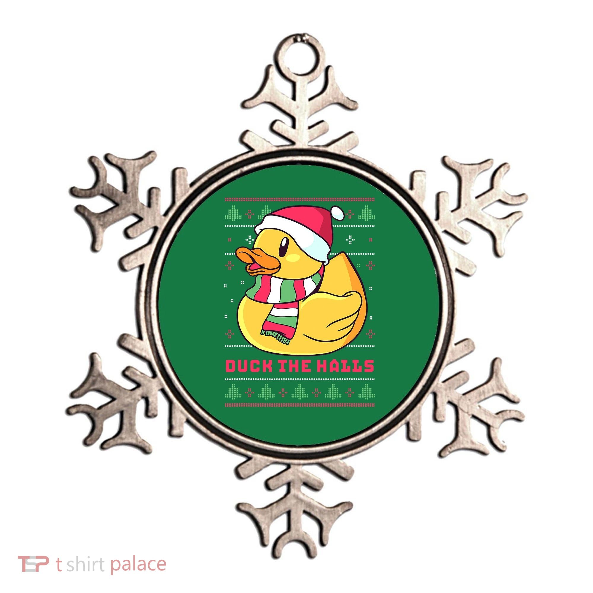 Funny and Cute Duck Puns Merry Christmas Duck The Halls Ornament