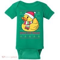 Funny and Cute Duck Puns Merry Christmas Duck The Halls Baby Bodysuit thumb 0