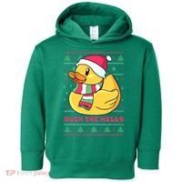 Funny and Cute Duck Puns Merry Christmas Duck The Halls Toddler Hoodie thumb 0