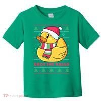Funny and Cute Duck Puns Merry Christmas Duck The Halls Toddler T-Shirt thumb 0