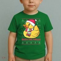 Funny and Cute Duck Puns Merry Christmas Duck The Halls Toddler T-Shirt thumb 2