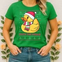 Funny and Cute Duck Puns Merry Christmas Duck The Halls Women's T-Shirt thumb 2