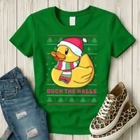 Funny and Cute Duck Puns Merry Christmas Duck The Halls Women's T-Shirt thumb 3