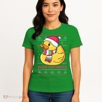 Funny and Cute Duck Puns Merry Christmas Duck The Halls Women's T-Shirt thumb 4