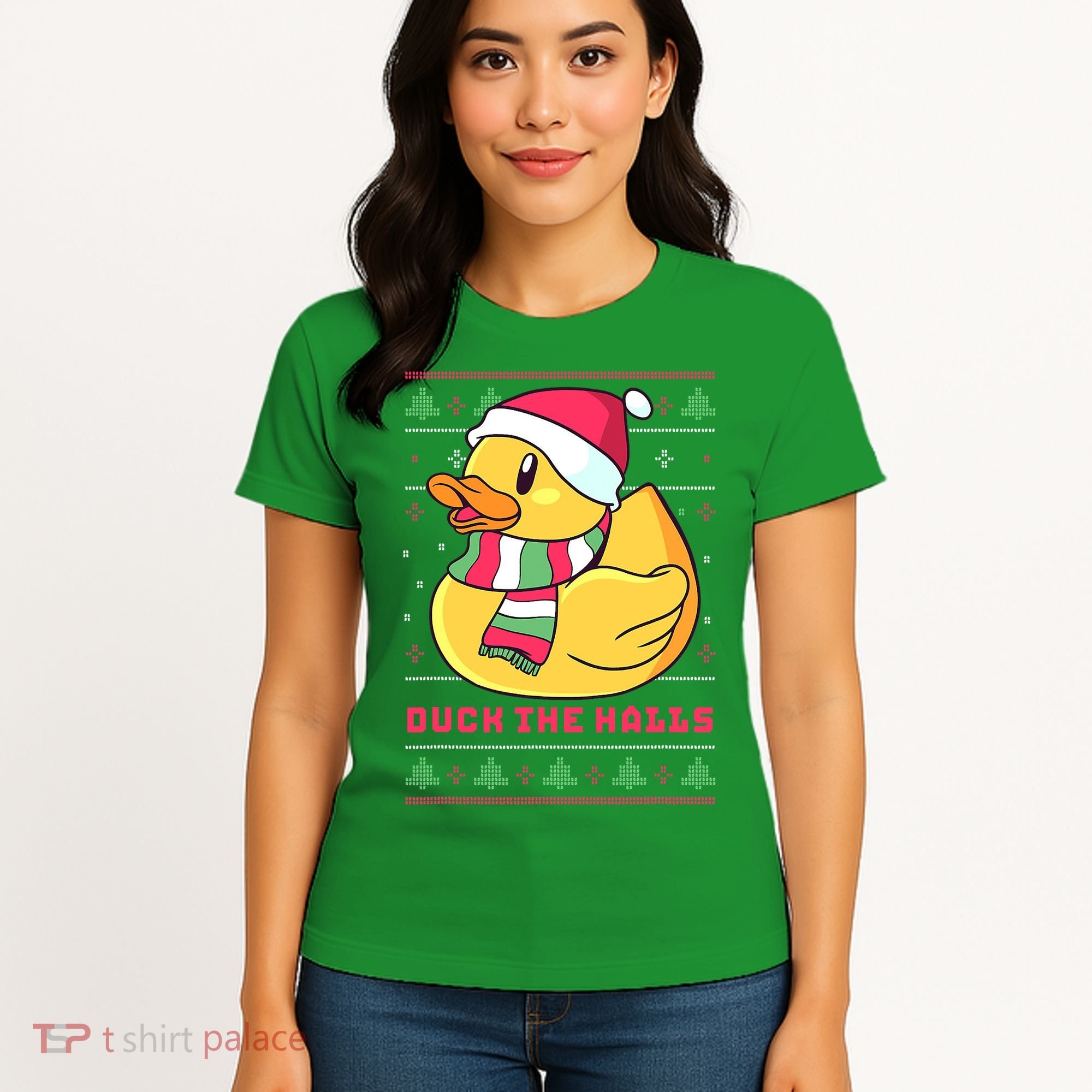 Funny and Cute Duck Puns Merry Christmas Duck The Halls Women's T-Shirt
