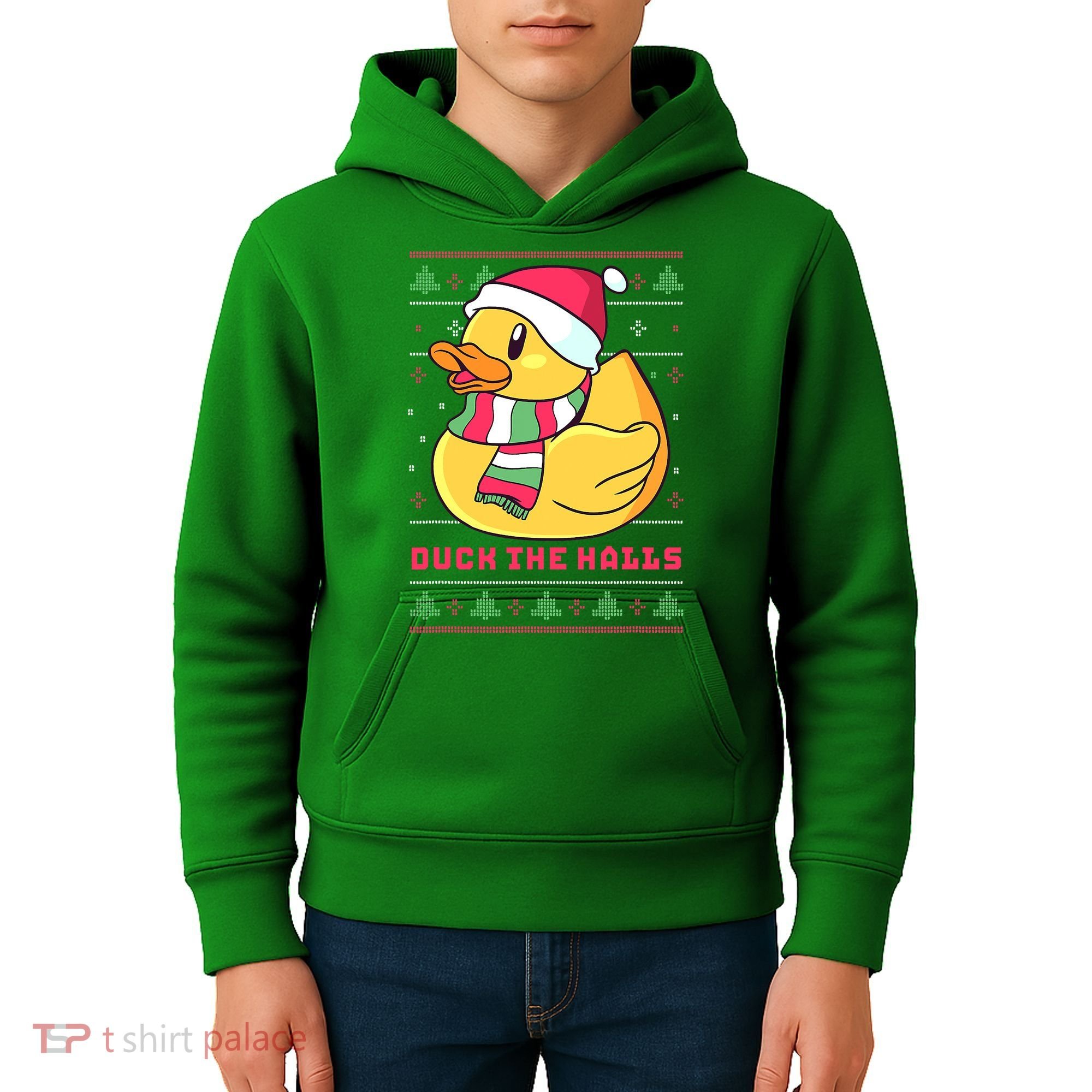 Funny and Cute Duck Puns Merry Christmas Duck The Halls Kids Hoodie