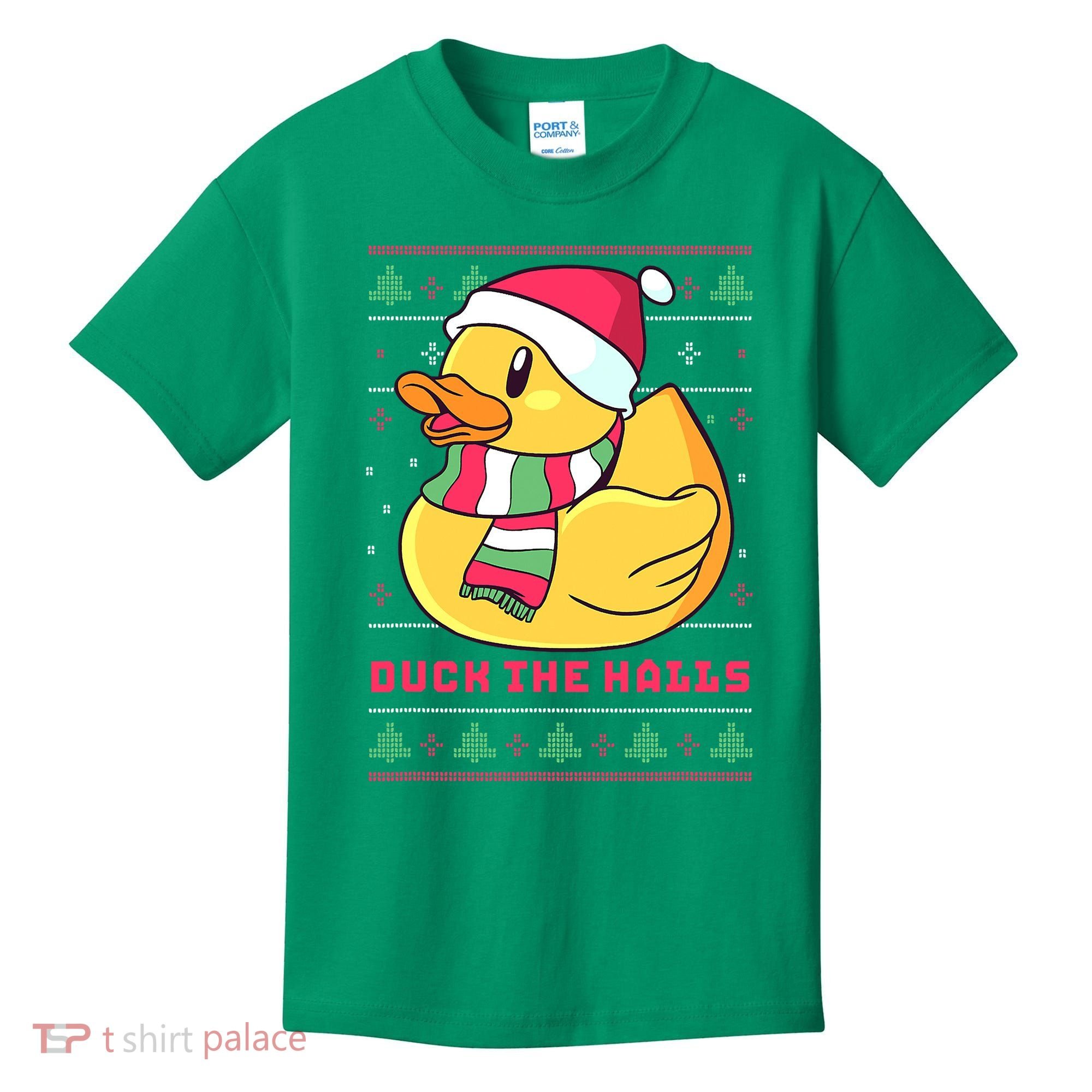 Funny and Cute Duck Puns Merry Christmas Duck The Halls Kids T-Shirt