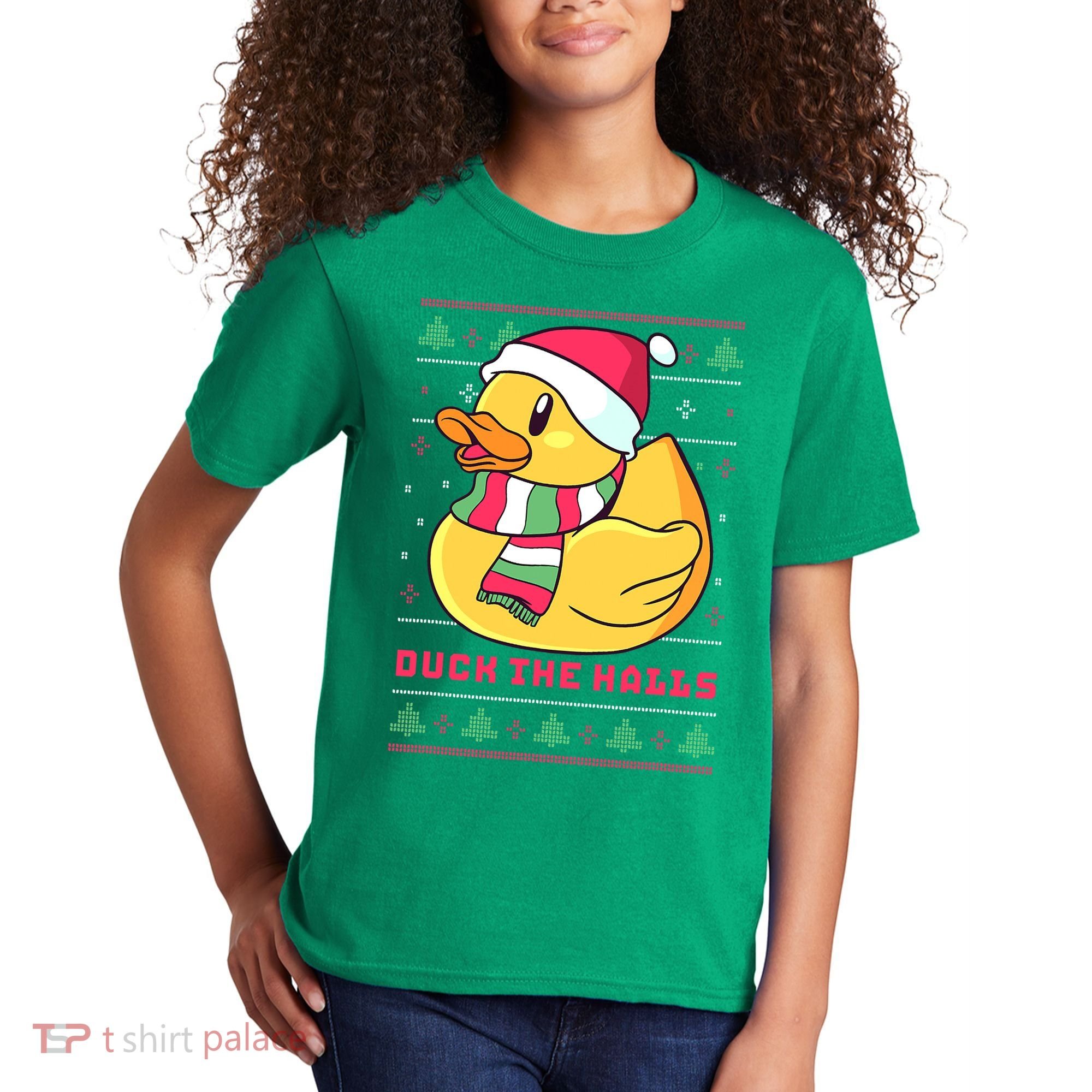 Funny and Cute Duck Puns Merry Christmas Duck The Halls Kids T-Shirt