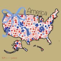 Floral America Coquette Bow USA Map 4th Of July Patriotic Long Sleeve Shirt thumb 2