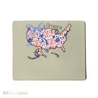 Floral America Coquette Bow USA Map 4th Of July Patriotic Mousepad thumb 0