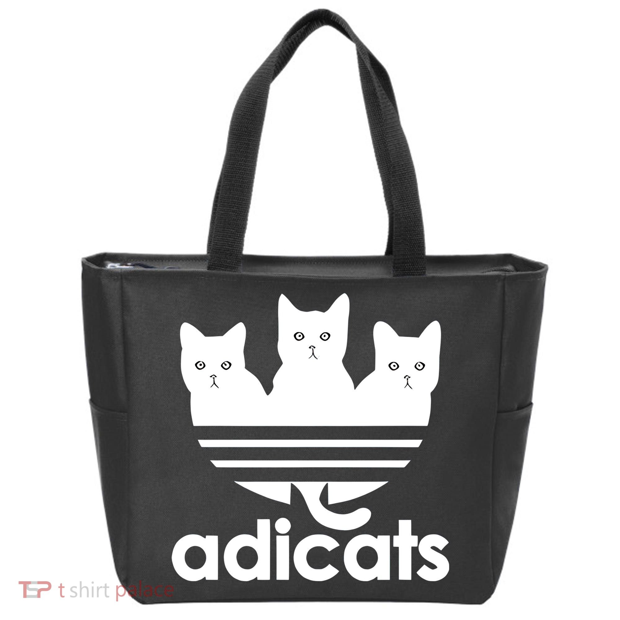 Funny Adicats Cute Cat Lover Pocket Cat Cat Mom Black Cat Tote Bag