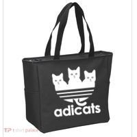 Funny Adicats Cute Cat Lover Pocket Cat Cat Mom Black Cat Tote Bag thumb 2