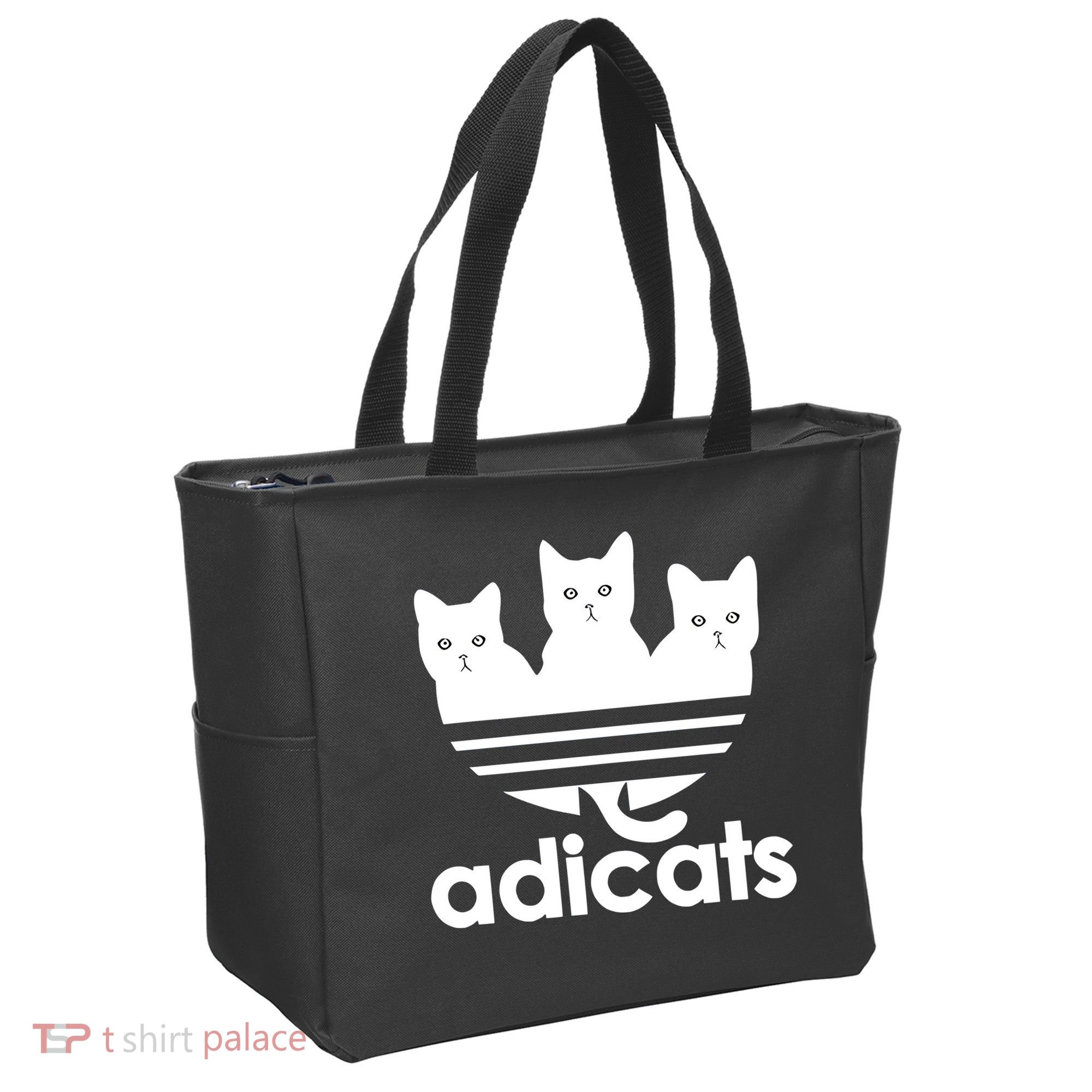 Funny Adicats Cute Cat Lover Pocket Cat Cat Mom Black Cat Tote Bag