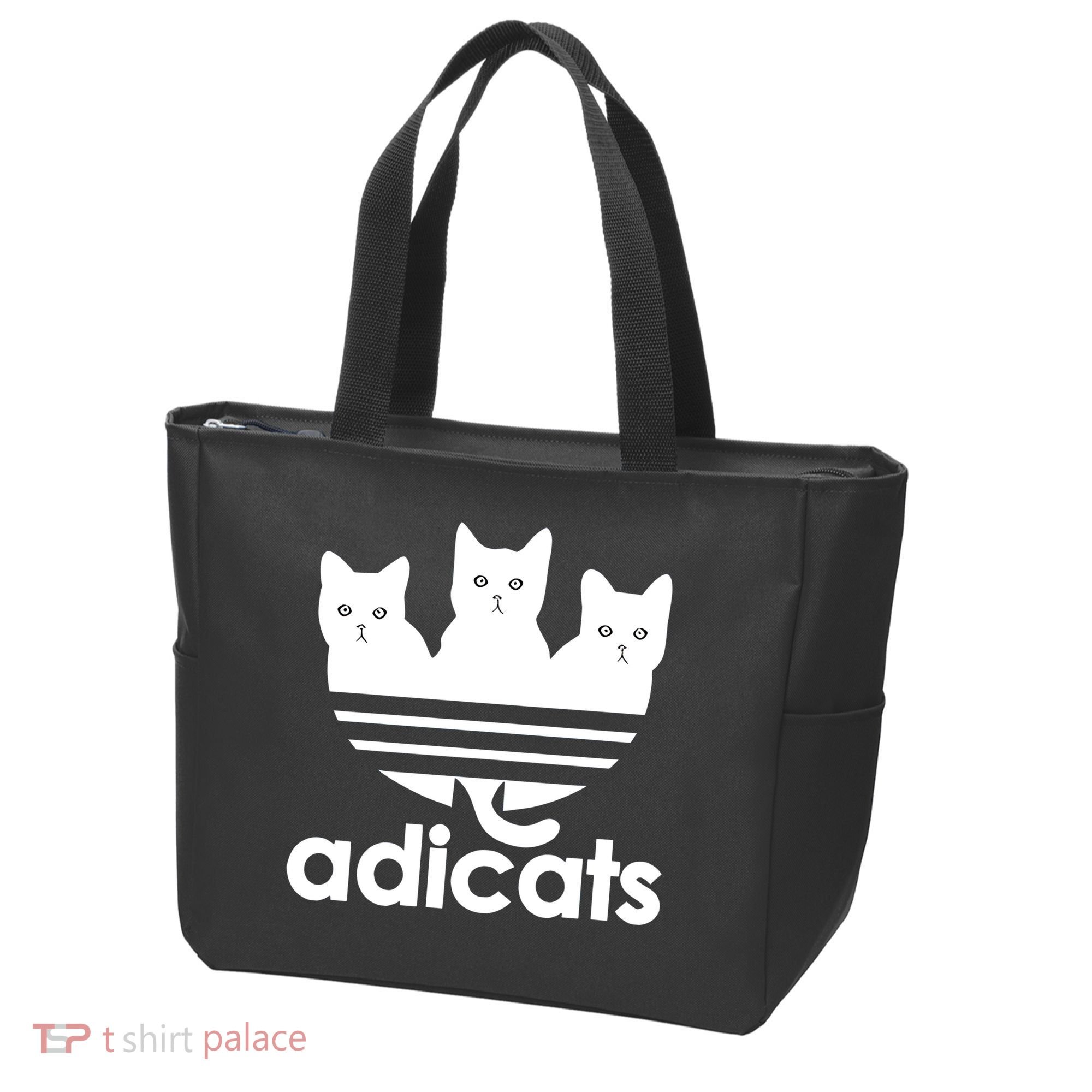 Funny Adicats Cute Cat Lover Pocket Cat Cat Mom Black Cat Tote Bag