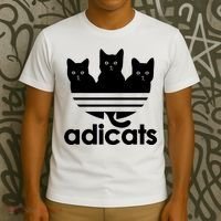 Funny Adicats Cute Cat Lover Pocket Cat Cat Mom Black Cat T-Shirt thumb 3