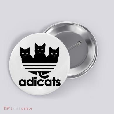 Funny Adicats Cute Cat Lover Pocket Cat Cat Mom Black Cat Button