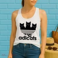 Funny Adicats Cute Cat Lover Pocket Cat Cat Mom Black Cat Women's Tank Top thumb 2
