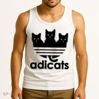Funny Adicats Cute Cat Lover Pocket Cat Cat Mom Black Cat Tank Top thumb 3