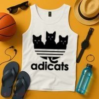 Funny Adicats Cute Cat Lover Pocket Cat Cat Mom Black Cat Tank Top thumb 4