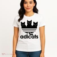 Funny Adicats Cute Cat Lover Pocket Cat Cat Mom Black Cat Women's T-Shirt thumb 4