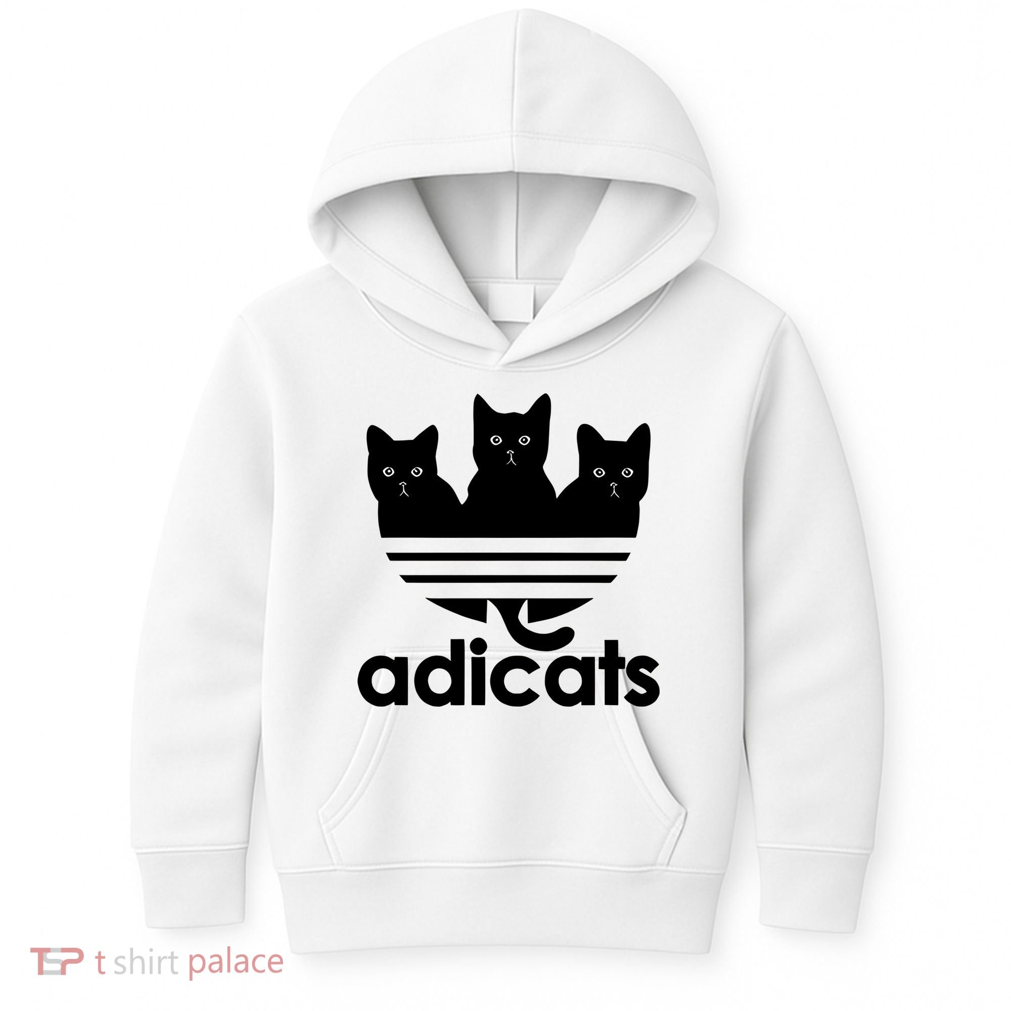 Funny Adicats Cute Cat Lover Pocket Cat Cat Mom Black Cat Kids Hoodie