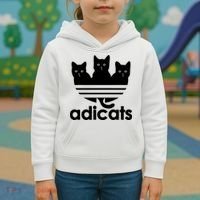 Funny Adicats Cute Cat Lover Pocket Cat Cat Mom Black Cat Kids Hoodie thumb 3