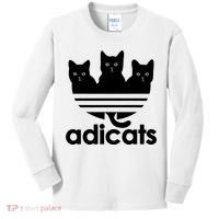 Funny Adicats Cute Cat Lover Pocket Cat Cat Mom Black Cat Kids Long Sleeve Shirt thumb 0