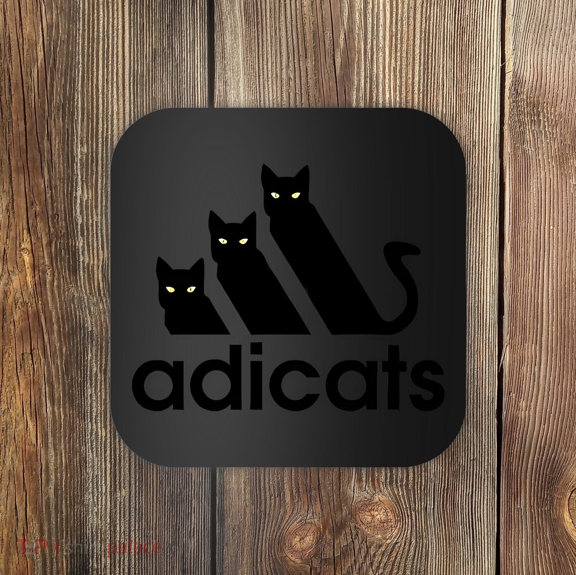 Funny Adicats Cute Cat Lover Pocket Cat Cat Mom Black Cat Coaster