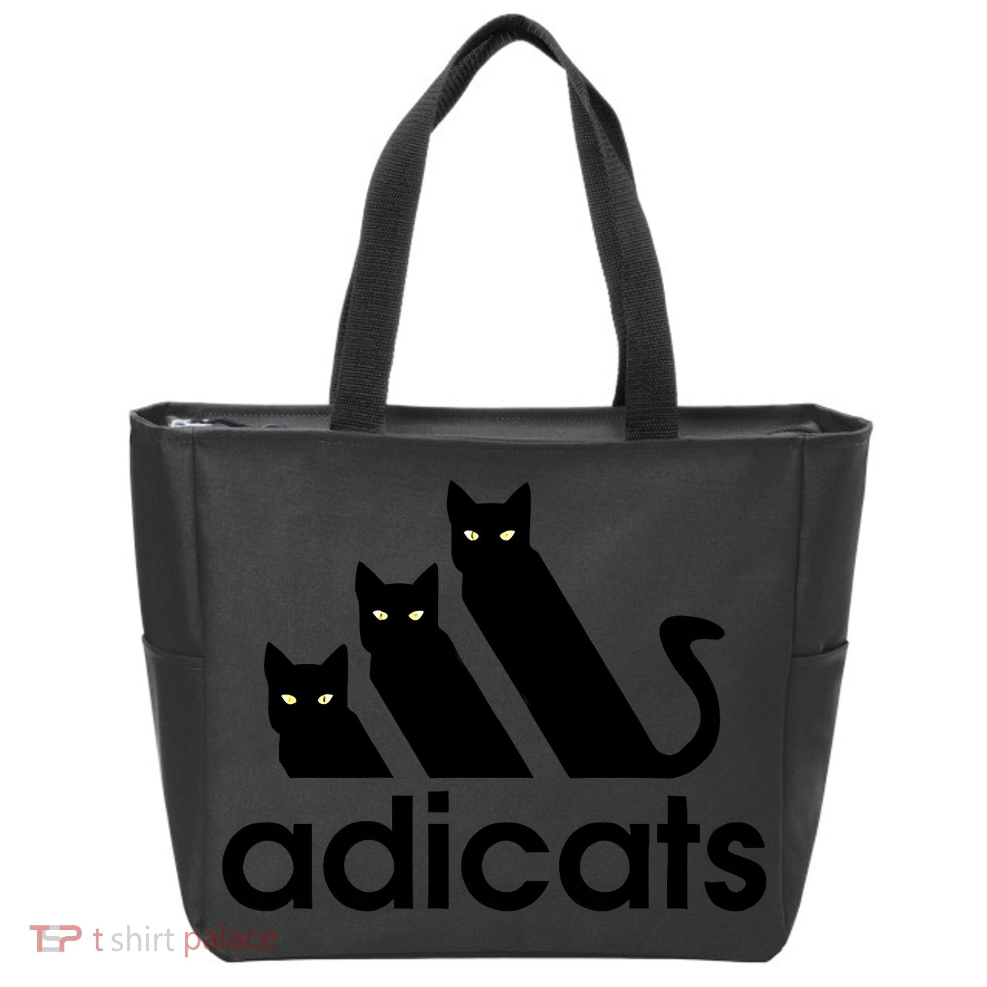Funny Adicats Cute Cat Lover Pocket Cat Cat Mom Black Cat Tote Bag