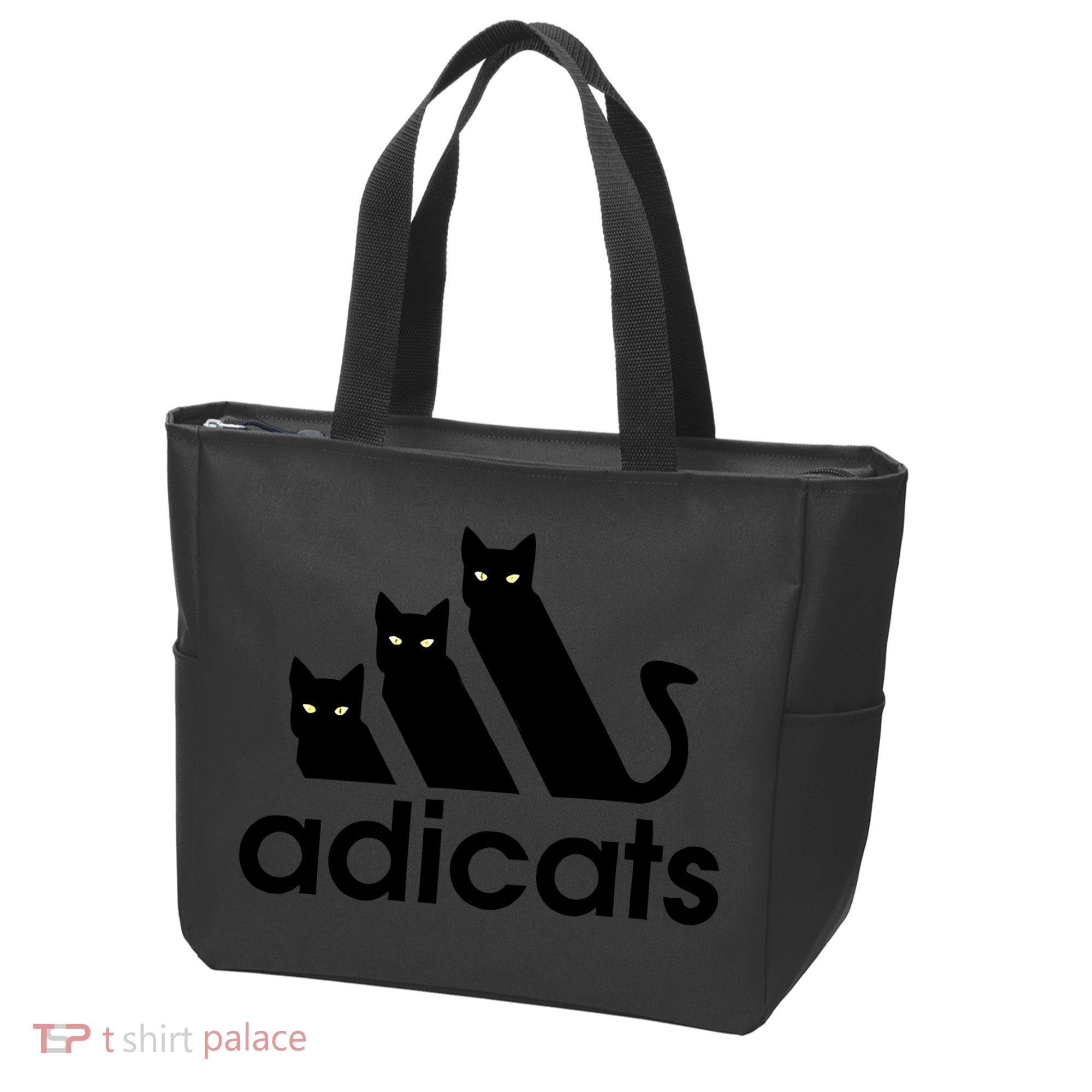Funny Adicats Cute Cat Lover Pocket Cat Cat Mom Black Cat Tote Bag