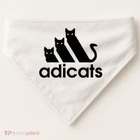 Funny Adicats Cute Cat Lover Pocket Cat Cat Mom Black Cat USA-Made Doggie Bandana thumb 0