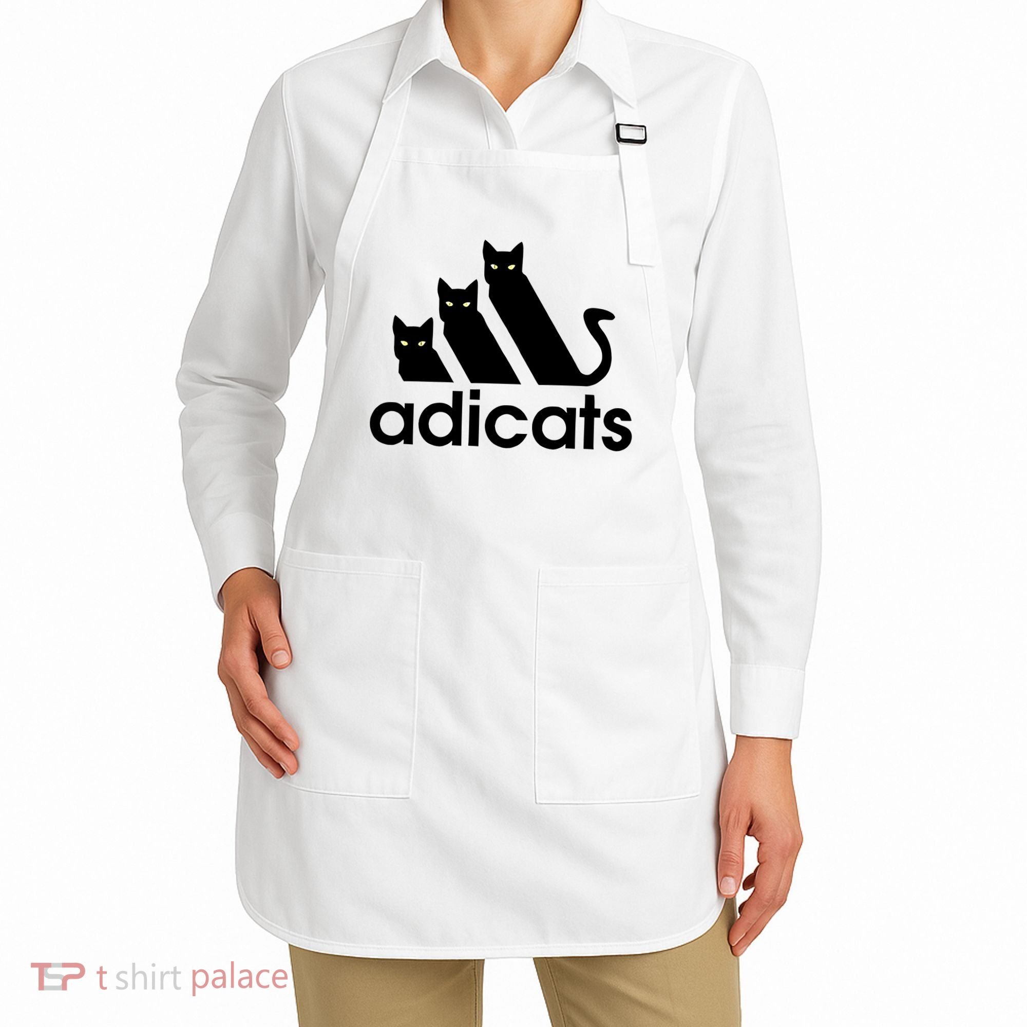 Funny Adicats Cute Cat Lover Pocket Cat Cat Mom Black Cat Apron