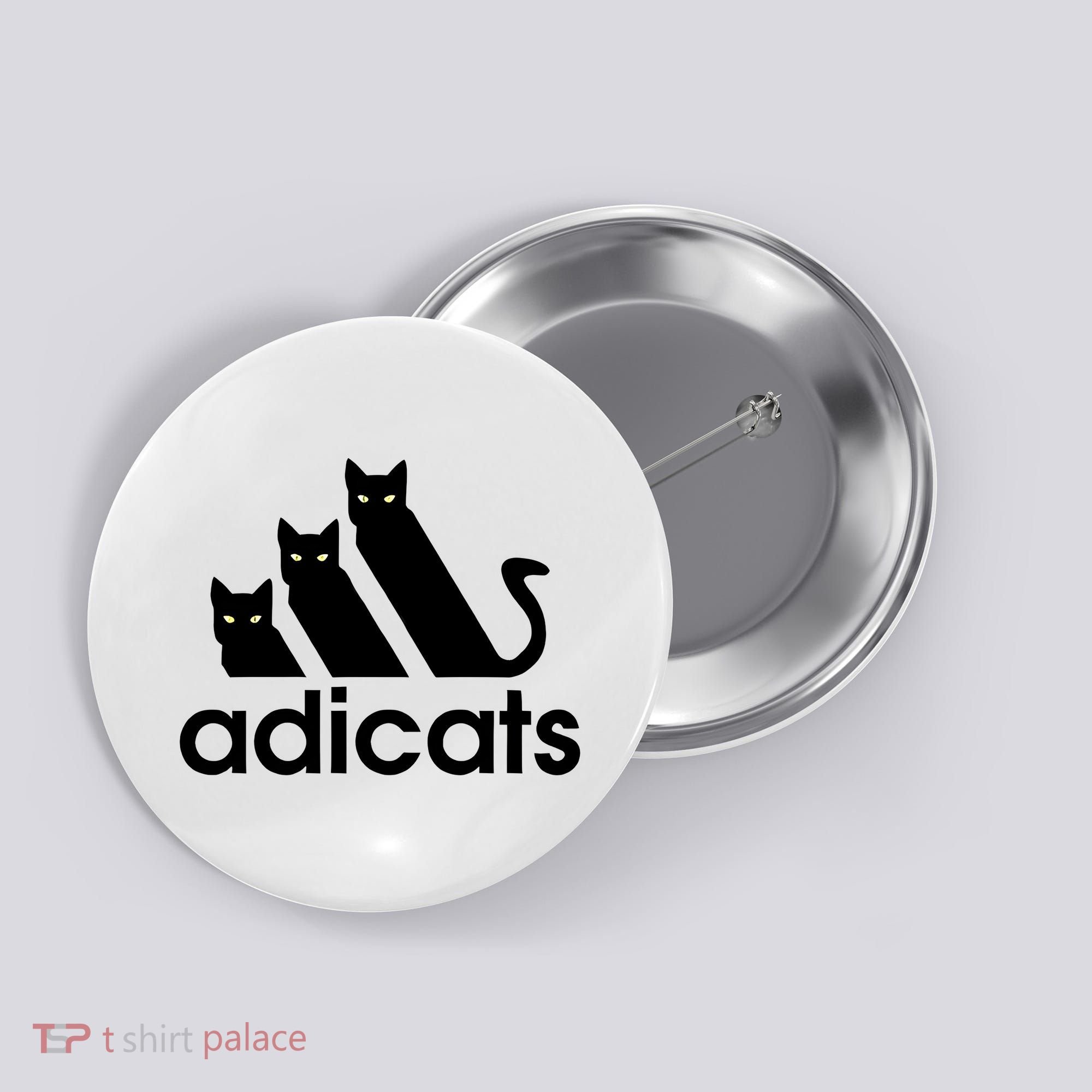 Funny Adicats Cute Cat Lover Pocket Cat Cat Mom Black Cat Button