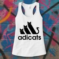 Funny Adicats Cute Cat Lover Pocket Cat Cat Mom Black Cat Women's Tank Top thumb 3