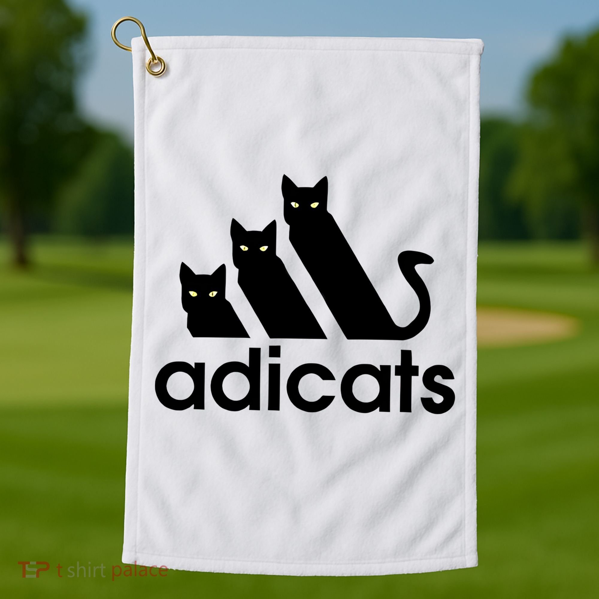Funny Adicats Cute Cat Lover Pocket Cat Cat Mom Black Cat Golf Towel