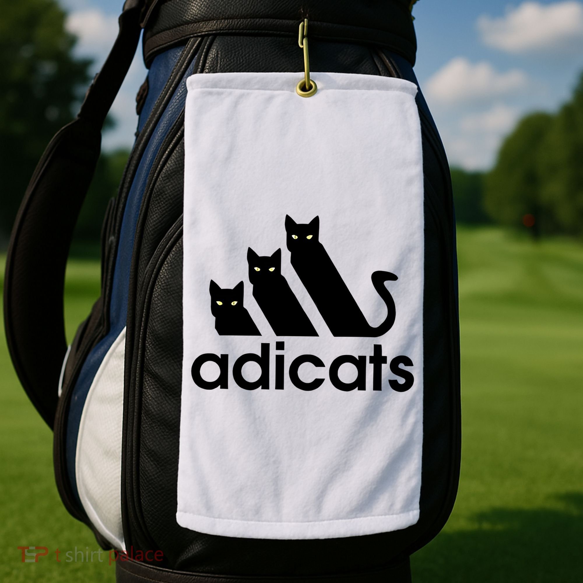 Funny Adicats Cute Cat Lover Pocket Cat Cat Mom Black Cat Golf Towel