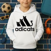 Funny Adicats Cute Cat Lover Pocket Cat Cat Mom Black Cat Kids Hoodie thumb 2