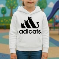 Funny Adicats Cute Cat Lover Pocket Cat Cat Mom Black Cat Kids Hoodie thumb 3