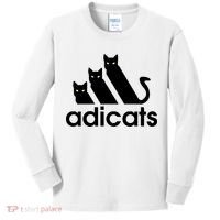 Funny Adicats Cute Cat Lover Pocket Cat Cat Mom Black Cat Kids Long Sleeve Shirt thumb 0